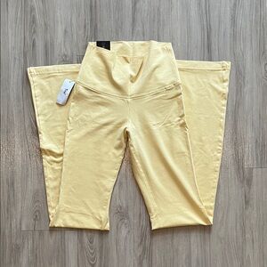 Aritzia Yellow Flare Pants